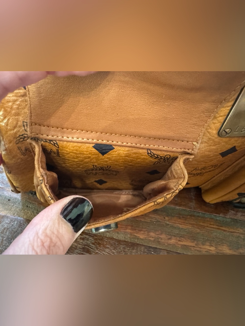 MCM Cognac Visetos Monogram dual-pocket satchel - Picture 12 of 17